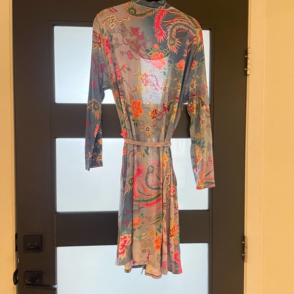 Johnny Was Multicolor Floral Nova Phoenix Robe Size L - Picture 5 of 7